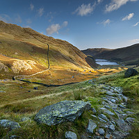 Buy canvas prints of Early morning at Haweswater reservoir in the lake  by Eddie John