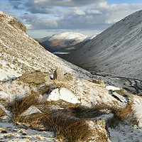 Buy canvas prints of Snow on the Kirkstone pass Cumbria by Eddie John