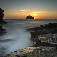 Buy canvas prints of Last light at Trebarwith Strand Cornwall  by Eddie John