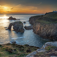 Buy canvas prints of Lands end sunset Cornwall by Eddie John