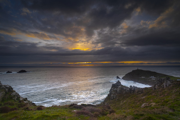 Sunset  over Cape Cornwall  Picture Board by Eddie John