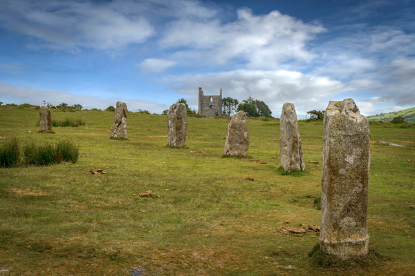 The Hurlers Minions Bodmin moor Cornwall Picture Board by Eddie John