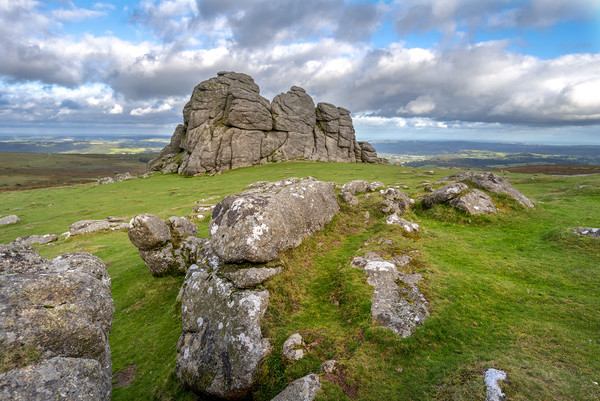Haytor rocks granite outcrop Dartmoor  Picture Board by Eddie John