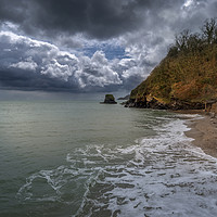 Buy canvas prints of Stormy weather on the Cornwall coast by Eddie John