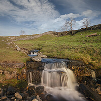 Buy canvas prints of cascading waterfalls at Cray Yorkshire by Eddie John