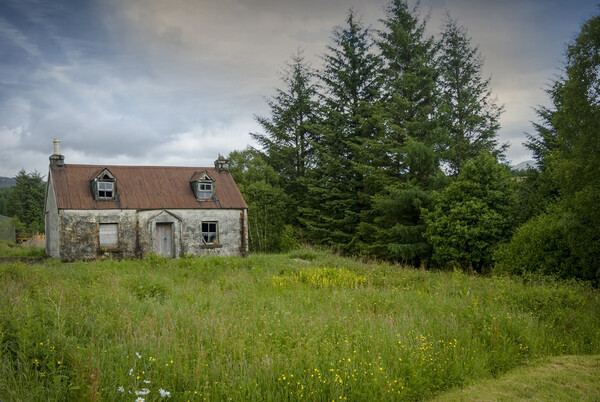 derelict cottage highlands  scotland Picture Board by Eddie John