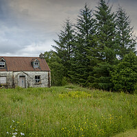 Buy canvas prints of derelict cottage highlands  scotland by Eddie John