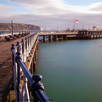Buy canvas prints of Swanage Pier at Dawn by Jan Allen