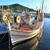 Buy canvas prints of Fishing boat by Martine Affre Eisenlohr