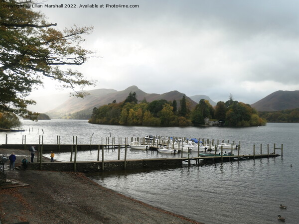 Stormy over Derwentwater Picture Board by Lilian Marshall