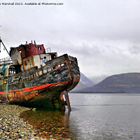 Buy canvas prints of The wreck on Loch Linnhe at Corpach. by Lilian Marshall