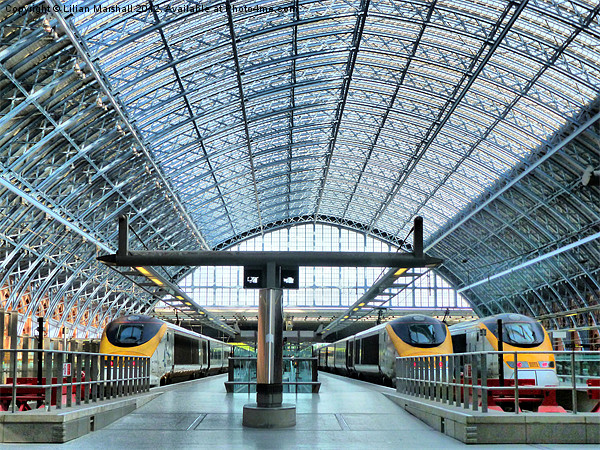 Eurostar at London St Pancras Picture Board by Lilian Marshall