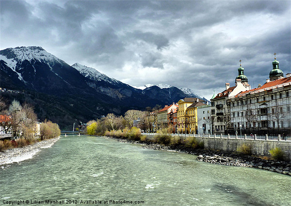 The Inn River-Innsbruck. Picture Board by Lilian Marshall