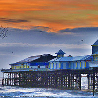 Buy canvas prints of Starlings over Central Pier. by Lilian Marshall