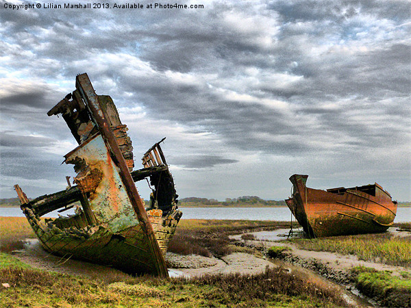 Wrecks at Fleetwood Marsh. Picture Board by Lilian Marshall