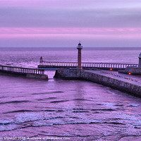 Buy canvas prints of Sunrise over Whitby. by Lilian Marshall