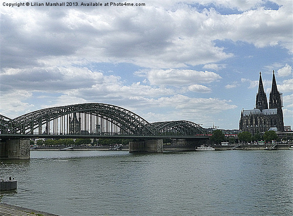 Hohenzollern Bridge and Cologne Dome. Picture Board by Lilian Marshall