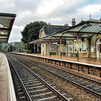 Buy canvas prints of Grange over Sands Station. by Lilian Marshall