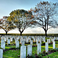 Buy canvas prints of La Brique War Cemetary. by Lilian Marshall