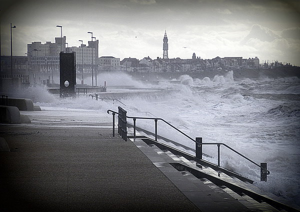 Rough sea at Cleveleys Picture Board by Lilian Marshall