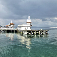 Buy canvas prints of Dunoon Pier. by Lilian Marshall