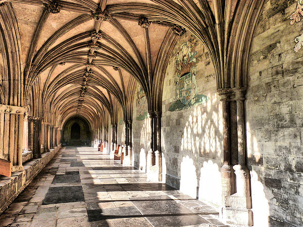 The Cloisters of Northwich Cathedral. Picture Board by Lilian Marshall