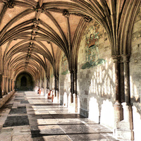 Buy canvas prints of The Cloisters of Northwich Cathedral. by Lilian Marshall