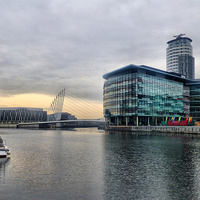 Buy canvas prints of Quay House--Salford Quays. by Lilian Marshall