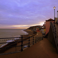 Buy canvas prints of Sunset on Cromer Promenade. by Lilian Marshall