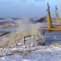 Buy canvas prints of Rough Seas at Cleveleys. by Lilian Marshall