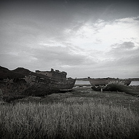 Buy canvas prints of Wrecks on the River Wyre. by Lilian Marshall