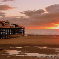 Buy canvas prints of Sunset on South Pier. by Lilian Marshall