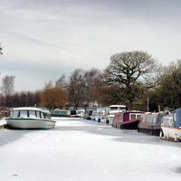 Buy canvas prints of The Frozen Lancaster Canal. by Lilian Marshall