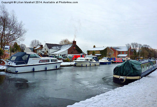 Frozen Lancaster  Canal Picture Board by Lilian Marshall