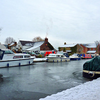 Buy canvas prints of Frozen Lancaster  Canal by Lilian Marshall