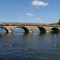 Buy canvas prints of  Henley on Thames road bridge. by Lilian Marshall