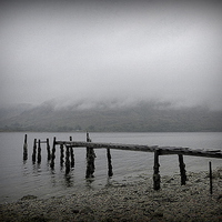 Buy canvas prints of  Mist over Loch Linnhe. by Lilian Marshall