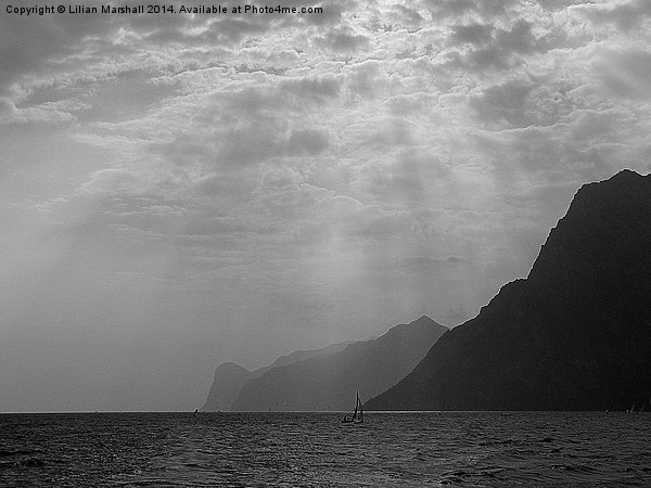 Rays over Lake Garda Picture Board by Lilian Marshall