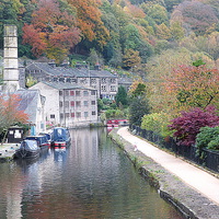 Buy canvas prints of  Autumn at Hebden. by Lilian Marshall