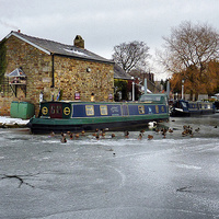 Buy canvas prints of  The Frozen Garstang Canal. by Lilian Marshall