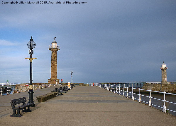  Whitby Pier.  Picture Board by Lilian Marshall