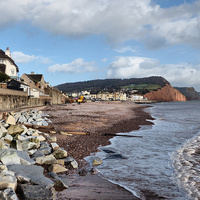 Buy canvas prints of Sidmouth Beach.  by Lilian Marshall