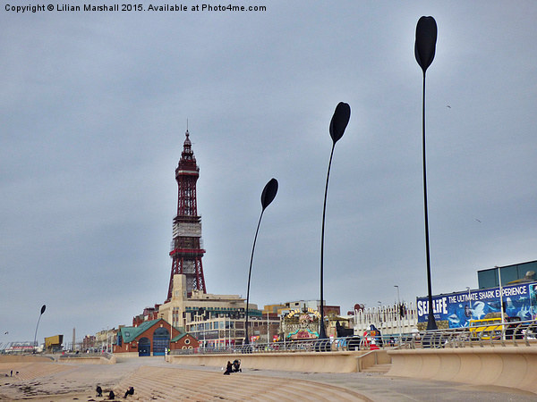 Blackpool Promenade.  Picture Board by Lilian Marshall