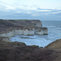 Buy canvas prints of  The Cove Flamborough. by Lilian Marshall
