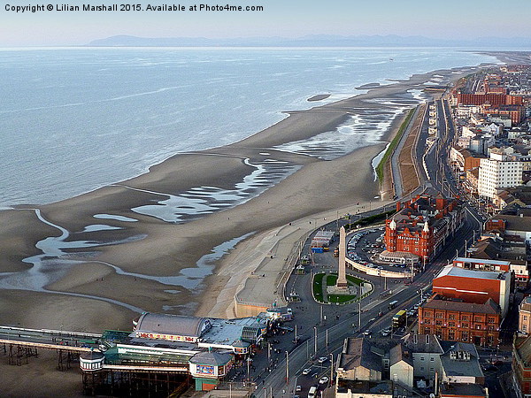  Birds Eye view of Blackpool Picture Board by Lilian Marshall
