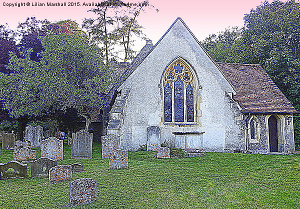  St Marys Church, Turville. Picture Board by Lilian Marshall