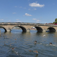 Buy canvas prints of  Henley on Thames Road Bridge. by Lilian Marshall