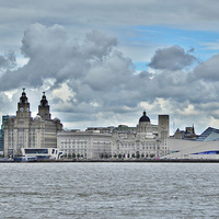 Buy canvas prints of  Liverpool Pier Head.  by Lilian Marshall
