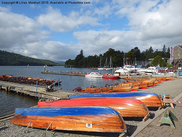  Boats at Bowness. Picture Board by Lilian Marshall