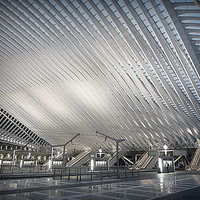 Buy canvas prints of  Liege Guillemins TGV Railway Station. by Lilian Marshall